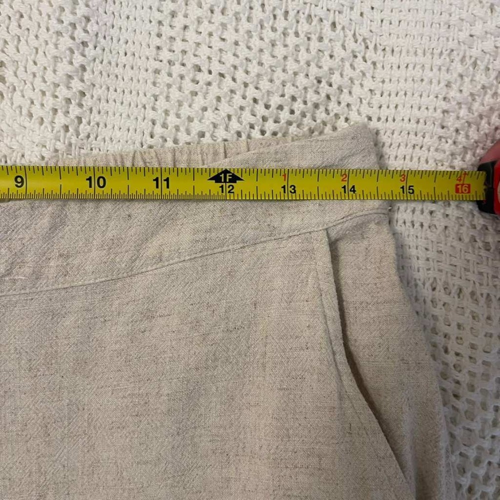 Chicos 2 Piece Linen Blend Set Oatmeal Beige Boxy Top Straight Leg Pants Size 1 - Picture 10 of 16